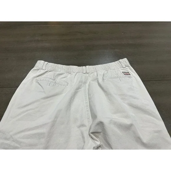 Bugle Boy Mens Pleated Chino Pants 38x32 Khaki Tan Cotton Twill Vintage Basics - Picture 9 of 10